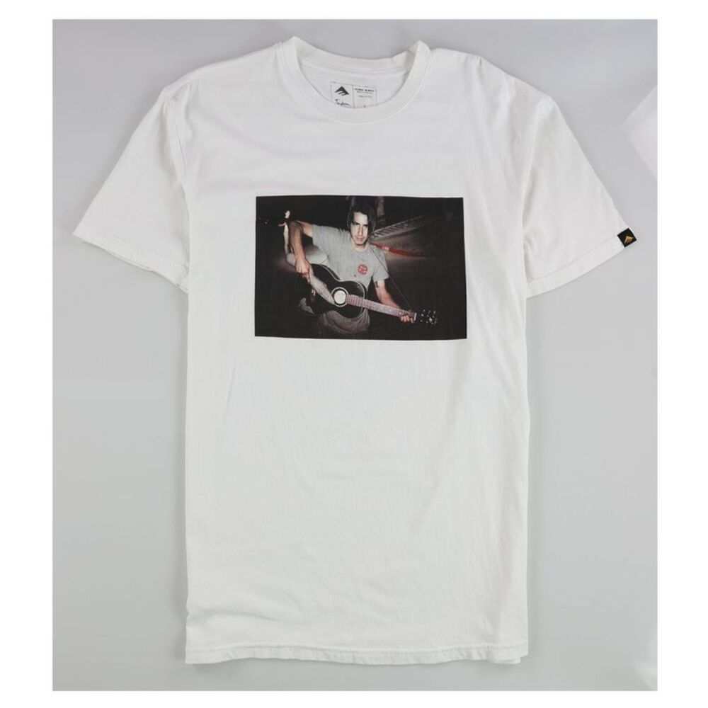 Templeton Mens Leo Plays Quitar Graphic T-Shirt, White, L, DM